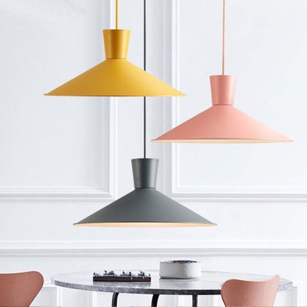 Nordic Minimalist Macaron 1-Light Pendant Light – Modern Solid Color Design