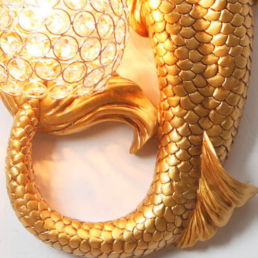 Modern Resin Mermaid Crystal Wall Sconce Lamp 1-Light
