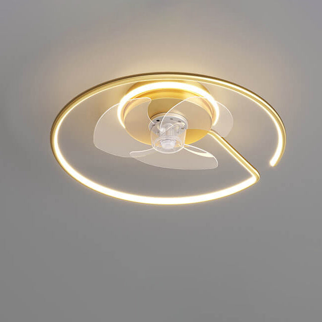 Minimalist Round LED Flush Mount Ceiling Fan Light - Luxury Invisible Design