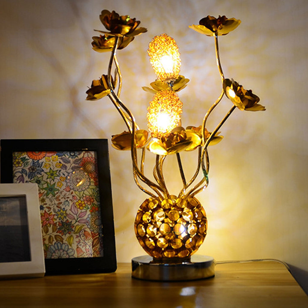European Rose Aluminum LED Table Lamp - Modern Desk Light, Stylish Home Decor, Energy-Efficient Lighting, Contemporary Nightstand Lamp, USB Rechargeable, Adjustable Brightness, Minimalist Design, Bedroom and Living Room Essentials