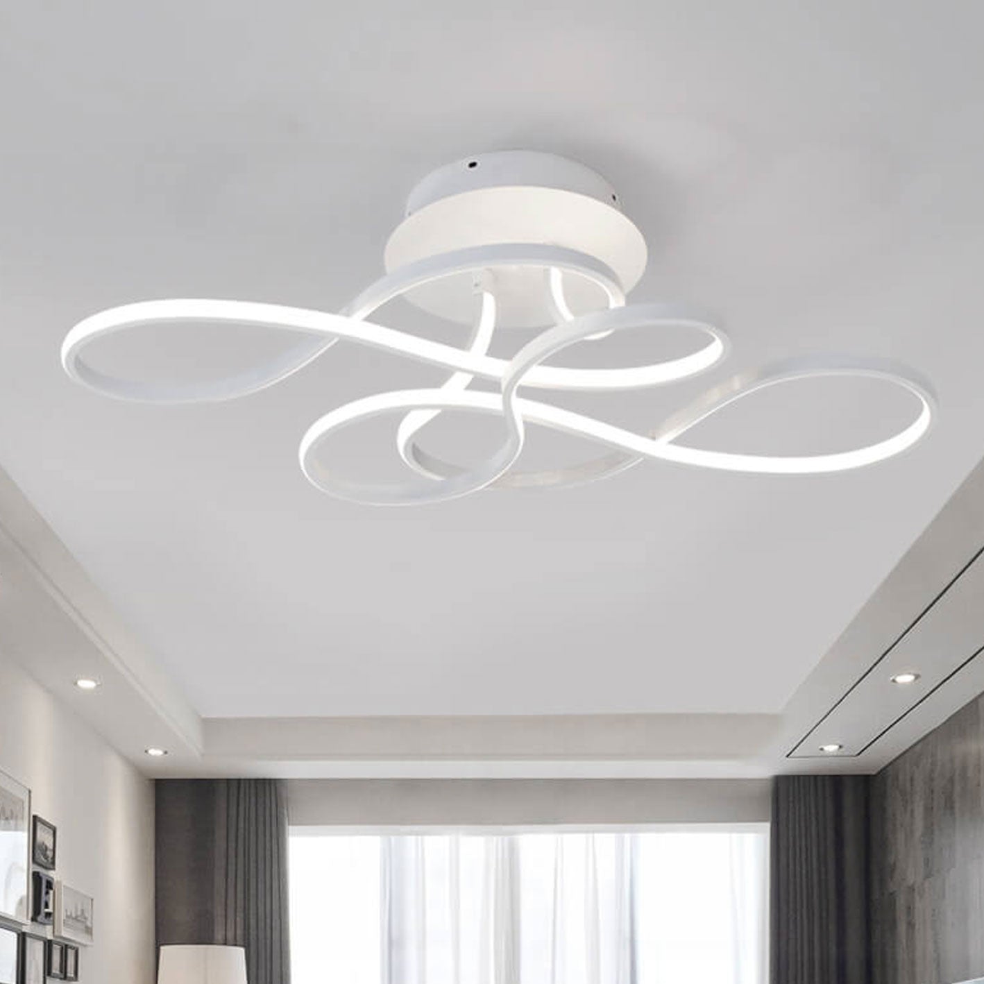 Modern Minimalist LED Flush Mount Ceiling Light - Aluminum & Acrylic Design