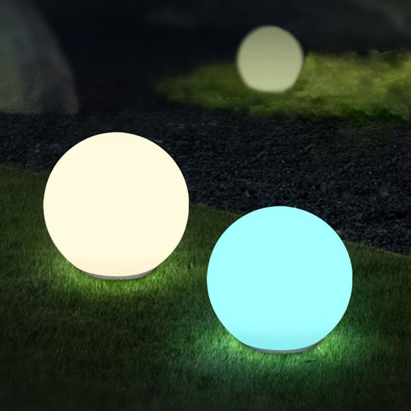 Solar Waterproof PE Spherical LED Lawn Light | Outdoor Decorative Lighting