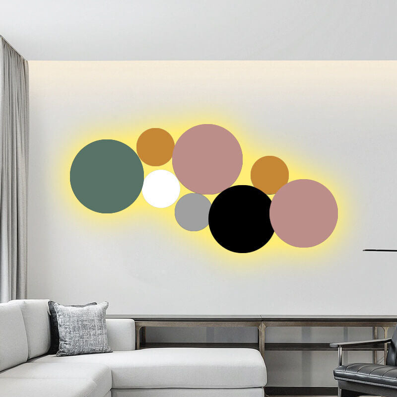 Colorful Modern Minimalist Round Iron LED Wall Sconce Lamp