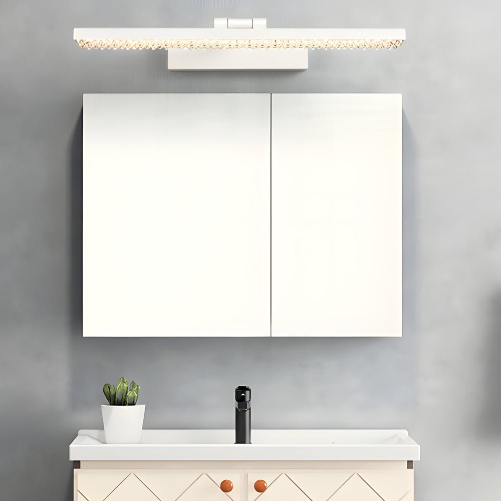 160° Adjustable LED Bathroom Vanity Light, Crystal-Inspired Acrylic, Modern Wall Sconce, Energy-Efficient Lighting, Stylish Home Decor, Bright White Illumination, Dimmable LED Fixture, Contemporary Bathroom Lighting, Elegant Wall Light, Soft Glam Bathroom
