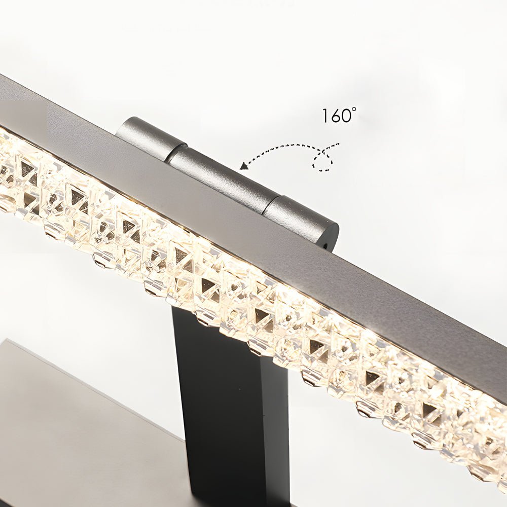 160° Adjustable LED Bathroom Vanity Light, Crystal-Inspired Acrylic, Modern Wall Sconce, Energy-Efficient Lighting, Stylish Home Decor, Bright White Illumination, Dimmable LED Fixture, Contemporary Bathroom Lighting, Elegant Wall Light, Soft Glam Bathroom