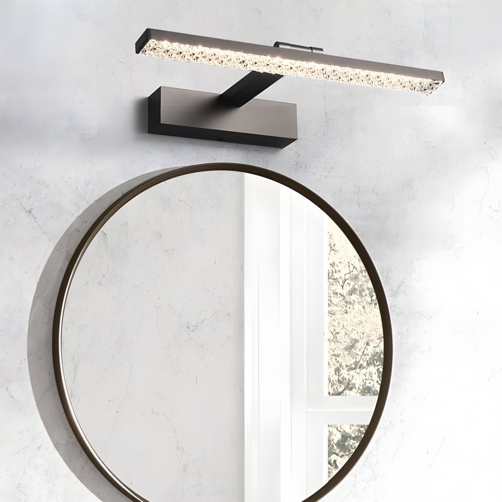 160° Adjustable LED Bathroom Vanity Light, Crystal-Inspired Acrylic, Modern Wall Sconce, Energy-Efficient Lighting, Stylish Home Decor, Bright White Illumination, Dimmable LED Fixture, Contemporary Bathroom Lighting, Elegant Wall Light, Soft Glam Bathroom