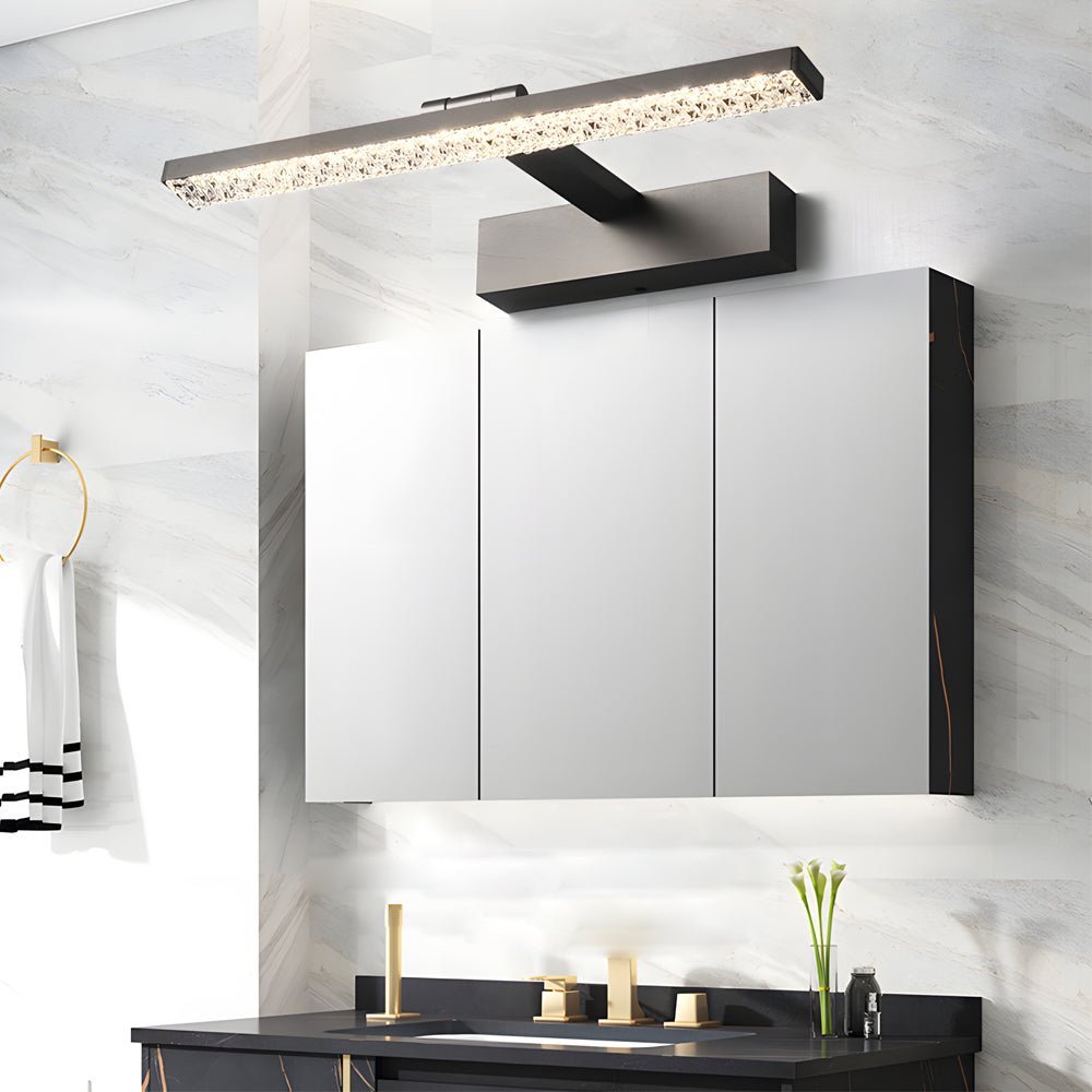 160° Adjustable LED Bathroom Vanity Light, Crystal-Inspired Acrylic, Modern Wall Sconce, Energy-Efficient Lighting, Stylish Home Decor, Bright White Illumination, Dimmable LED Fixture, Contemporary Bathroom Lighting, Elegant Wall Light, Soft Glam Bathroom