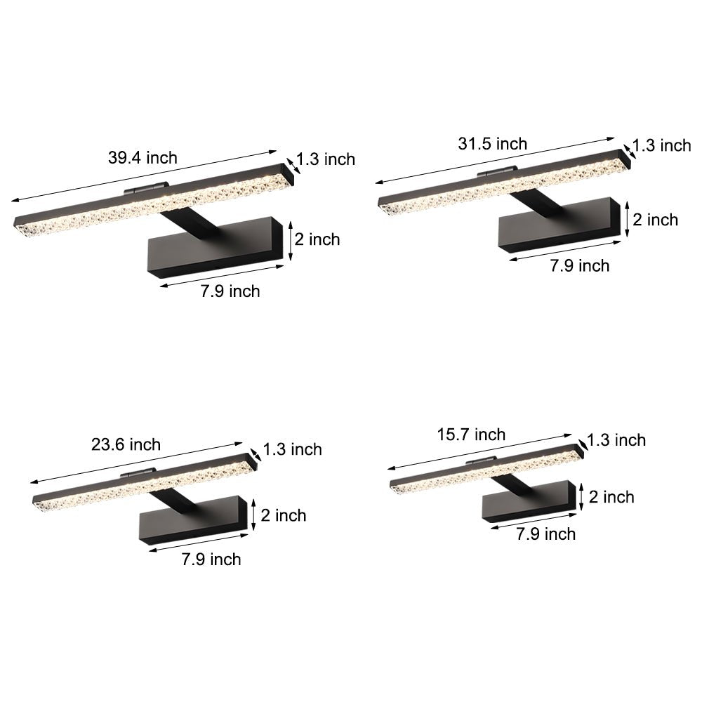 160° Adjustable LED Bathroom Vanity Light, Crystal-Inspired Acrylic, Modern Wall Sconce, Energy-Efficient Lighting, Stylish Home Decor, Bright White Illumination, Dimmable LED Fixture, Contemporary Bathroom Lighting, Elegant Wall Light, Soft Glam Bathroom