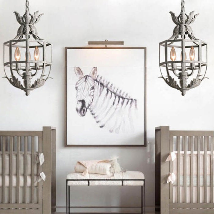 Vintage Wrought Iron Lantern Cage 3-Light Chandelier  

Illuminate your space with this elegant vintage wrought iron chandelier. Featuring a stunning lantern cage design, this 3-light fixture blends classic charm with modern functionality. Perfect for din
