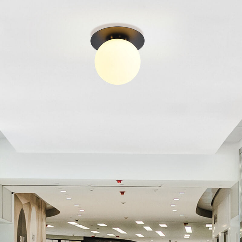 Modern Globe 1-Light Semi-Flush Mount Light Fixture
