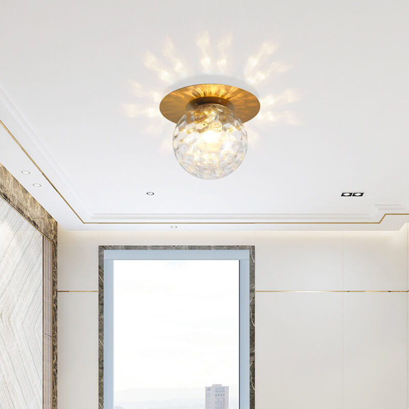 Modern Globe 1-Light Semi-Flush Mount Light Fixture