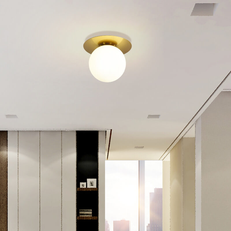 Modern Globe 1-Light Semi-Flush Mount Light Fixture