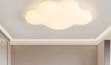 Modern White Cloudy Iron Acrylic LED Flush Mount Ceiling Light Fixture for Bedroom Kitchen Living Room Dining Room Hallway with Adjustable Brightness Energy Efficient Contemporary Design Home Lighting Solution