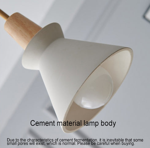 Nordic Minimalist White Cement Pendant Light - 1-Light Tapered Design