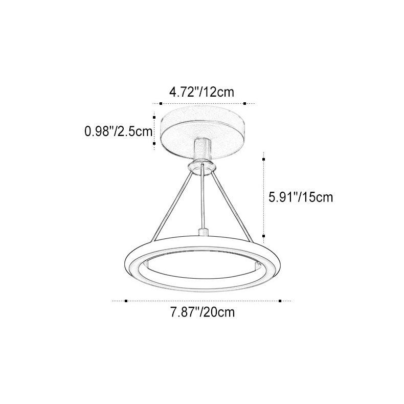 Modern Simplicity Aluminum Circle Strip LED Ceiling Light for Hallway