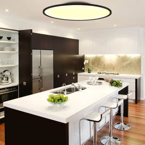Modern Minimalist LED Flush Mount Ceiling Light - Acrylic Aluminum Round Shade for Living Room