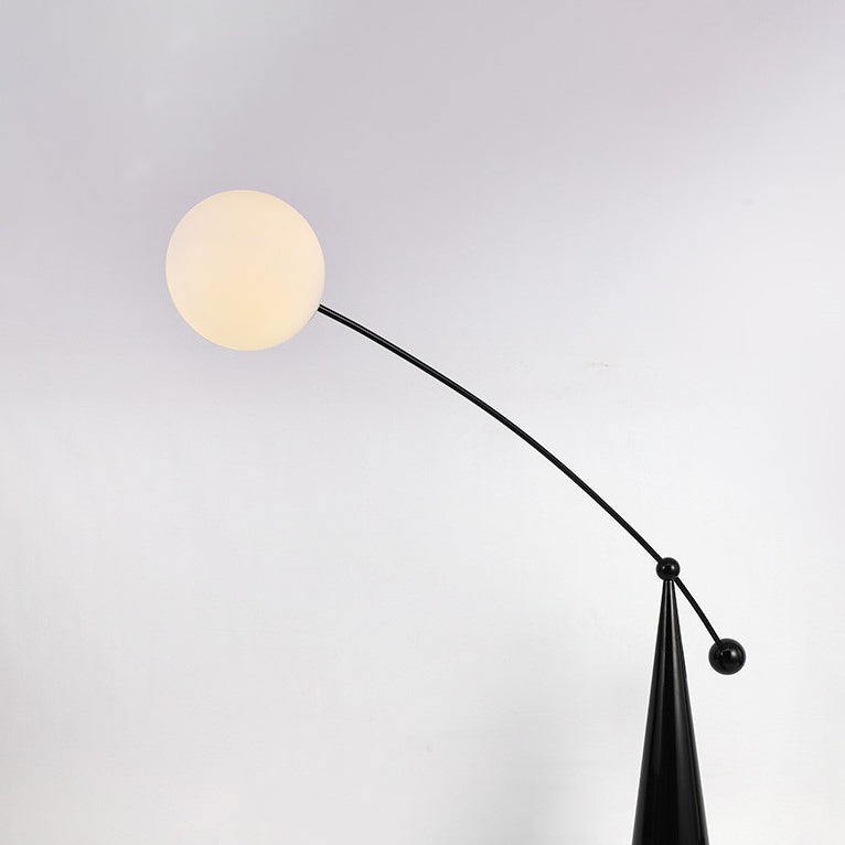 Contemporary Tapered Base Fishing Rod Floor Lamp - 1-Light Iron & Glass Design for Living Room