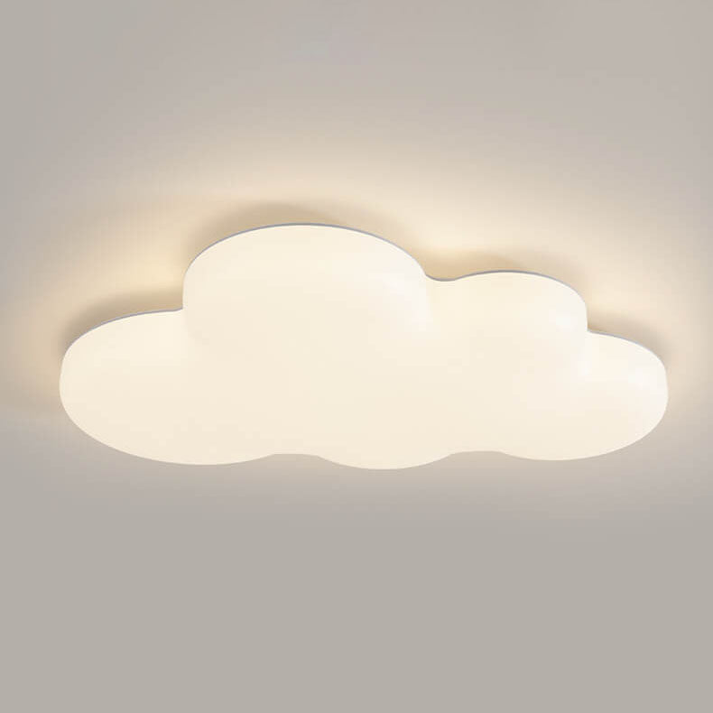 Modern White Cloudy Iron Acrylic LED Flush Mount Ceiling Light Fixture for Bedroom Kitchen Living Room Dining Room Hallway with Adjustable Brightness Energy Efficient Contemporary Design Home Lighting Solution
