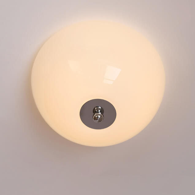 Nordic Minimalist 4-Light Iron Round Glass Shade Flush Mount Ceiling Light