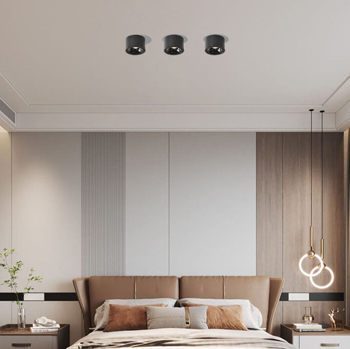 Modern Minimalist Aluminum Round LED Flush Mount Spotlight for Living Room