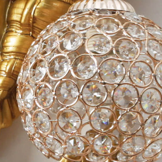 Modern Resin Mermaid Crystal Wall Sconce Lamp 1-Light