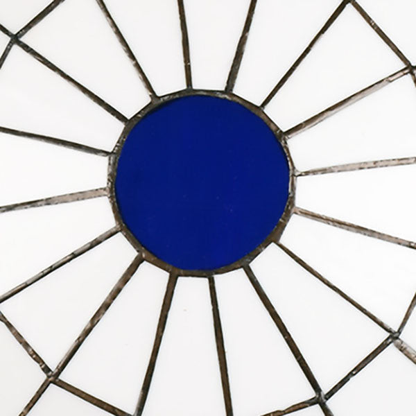 Tiffany Mediterranean Stained Glass Dome Flush Mount Ceiling Light - 2-Light Hallway Fixture