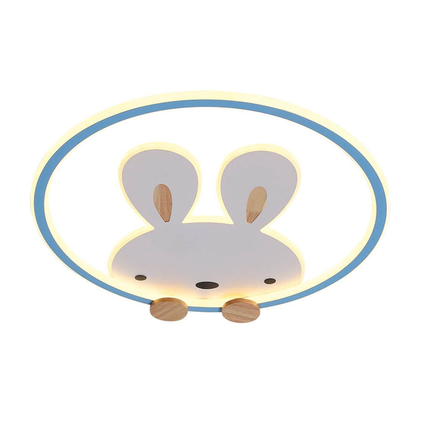 Childlike Modern Cartoon Rabbit LED Flush Mount Light Ceiling Fixture Cute Bunny Design for Kids Room Nursery Playroom Aesthetic Lighting Decor Kids Bedroom Illumination Creative Playful Home Lighting Children's Room Ceiling Light