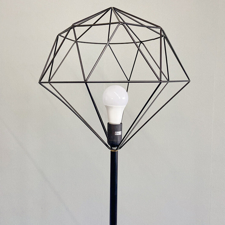 Contemporary Iron Hollow Diamond 1-Light Floor Lamp for Study