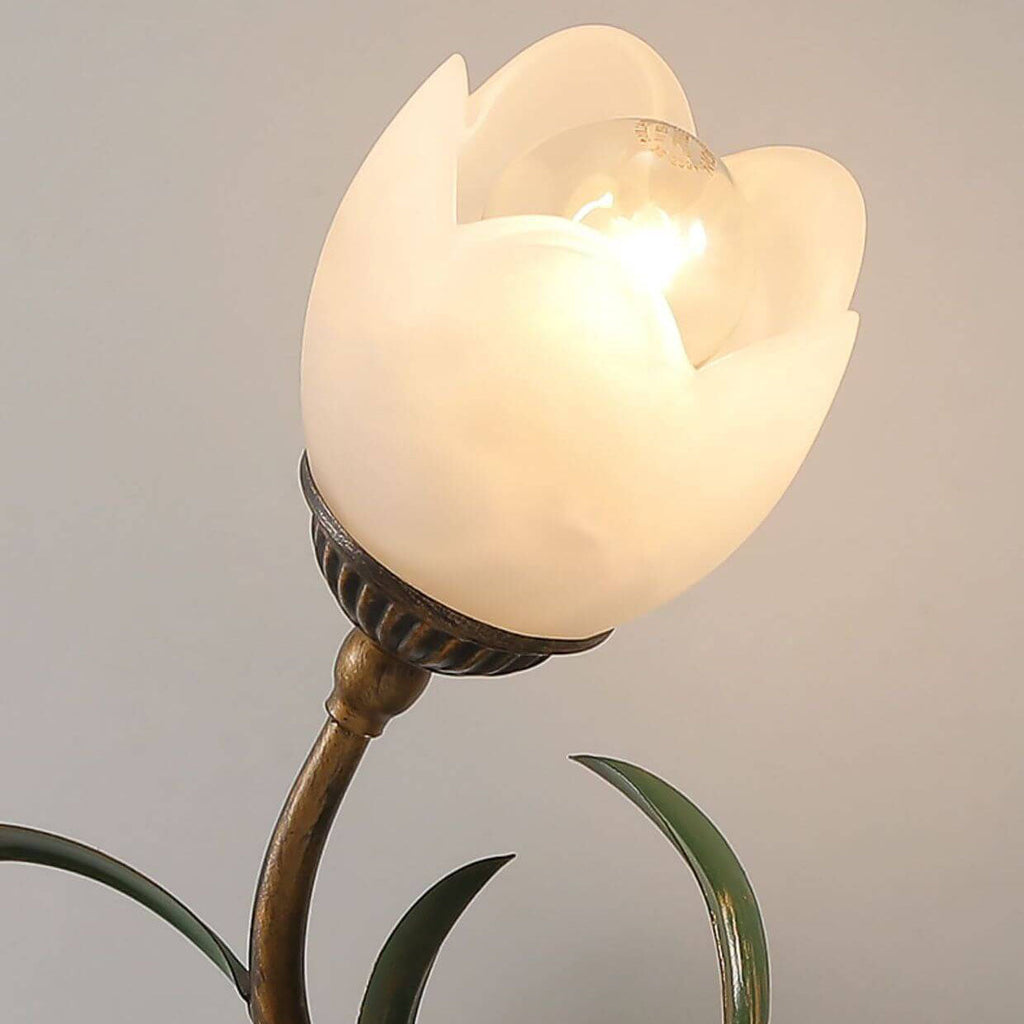 Modern Minimalist Glass Flower Wall Sconce - 1/2-Light Lamp for Living Room, Bedroom, and Hallway Decor