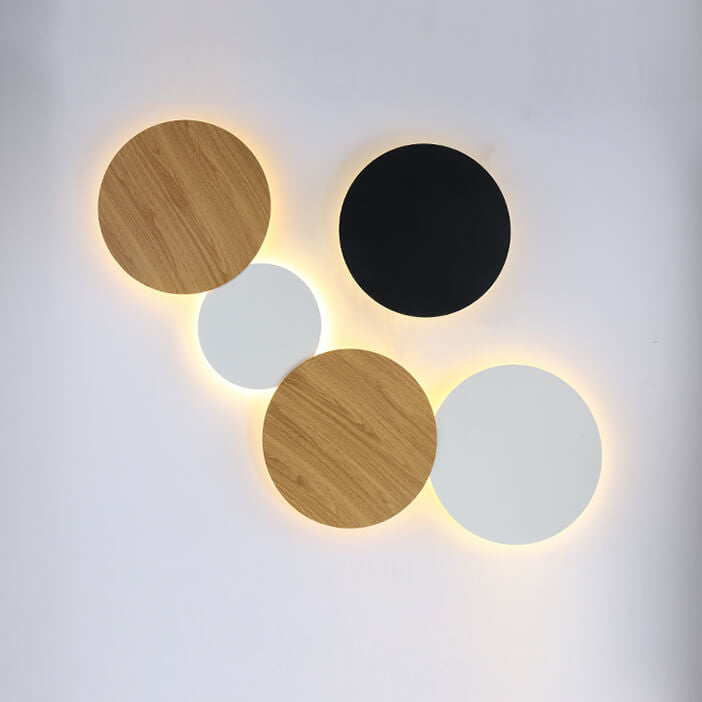 Modern Minimalist Round Eclipse Iron LED Wall Sconce Lamp for Living Room Lighting