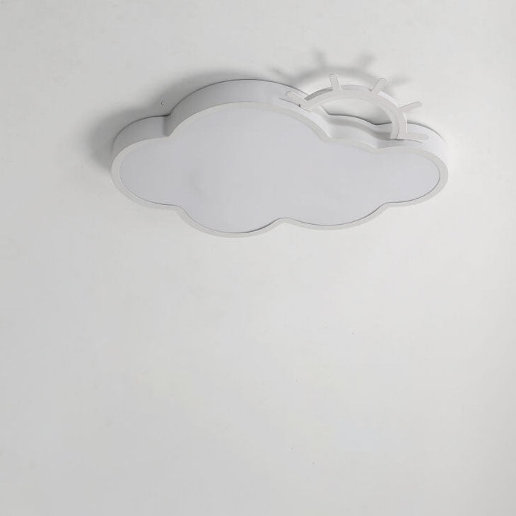 Contemporary Nordic Cloudy Sun Acrylic Iron LED Kids Flush Mount Ceiling Light for Living Room Bedroom Modern Design Energy-Efficient Lighting Fixture Unique Decorative Ceiling Lamp Stylish Playroom Illumination Cute Bedroom Lighting Solution Kids Room De