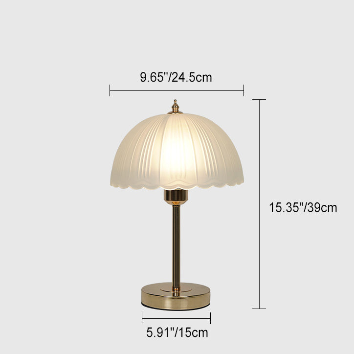 Contemporary Nordic Iron Glass Dome Table Lamp - 1-Light Nightstand Lamp for Bedroom