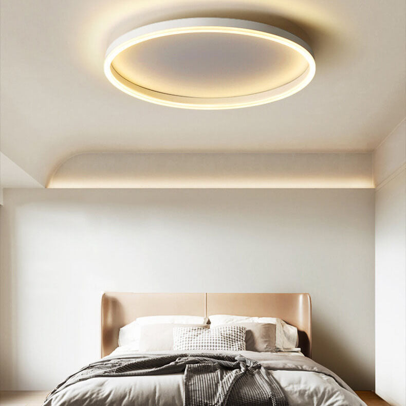 Nordic Minimalist Circle Ring LED Flush Mount Ceiling Light - Iron & Acrylic Design