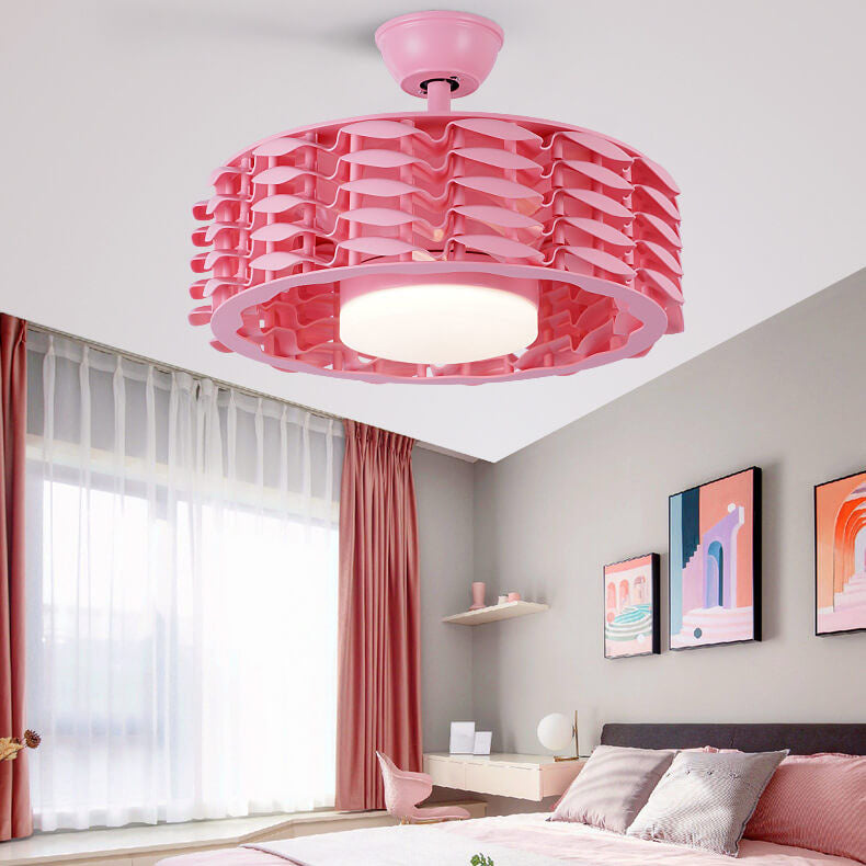 Modern Minimalist Cylinder LED Downrod Ceiling Fan Light