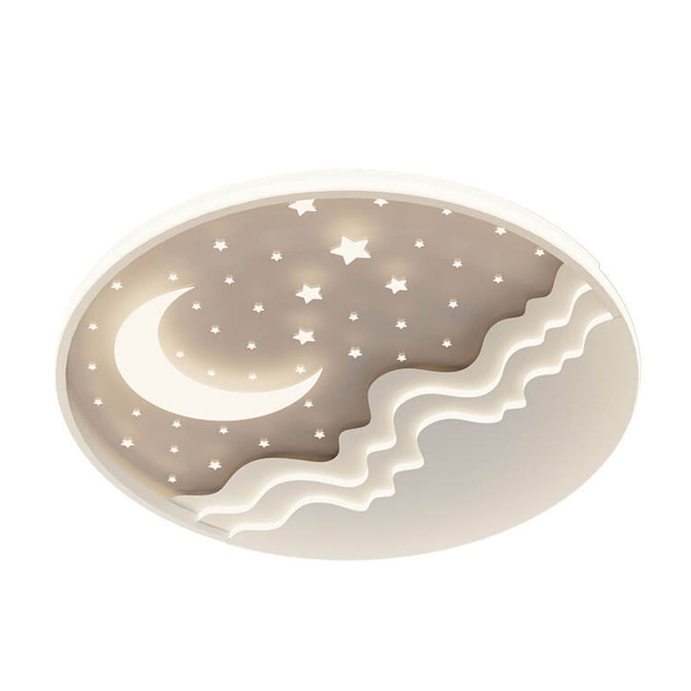 Nordic Aluminum LED Flush Mount Ceiling Light – Round Star Moon Design - Modern Home Lighting