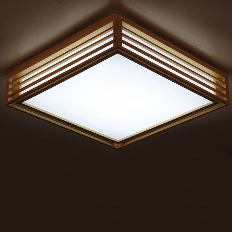 Nordic Solid Wood Square LED Tatami Ceiling Light