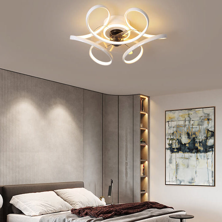 Simple Creative LED Flush Mount Fan Light - Modern Ceiling Fixture, Energy Efficient, Stylish Design, Home Lighting Solution