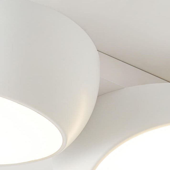 Scandinavian Modern Round LED Semi-Flush Mount Ceiling Light – Iron & Plastic Design