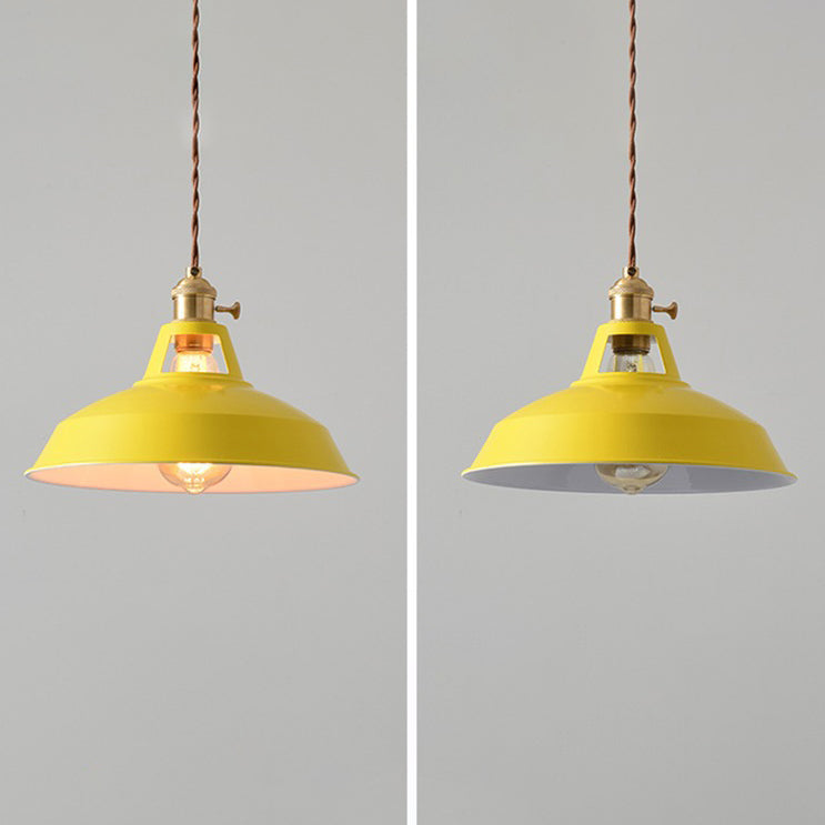Contemporary Scandinavian Round Macaron Pendant Light - 1-Light for Living Room