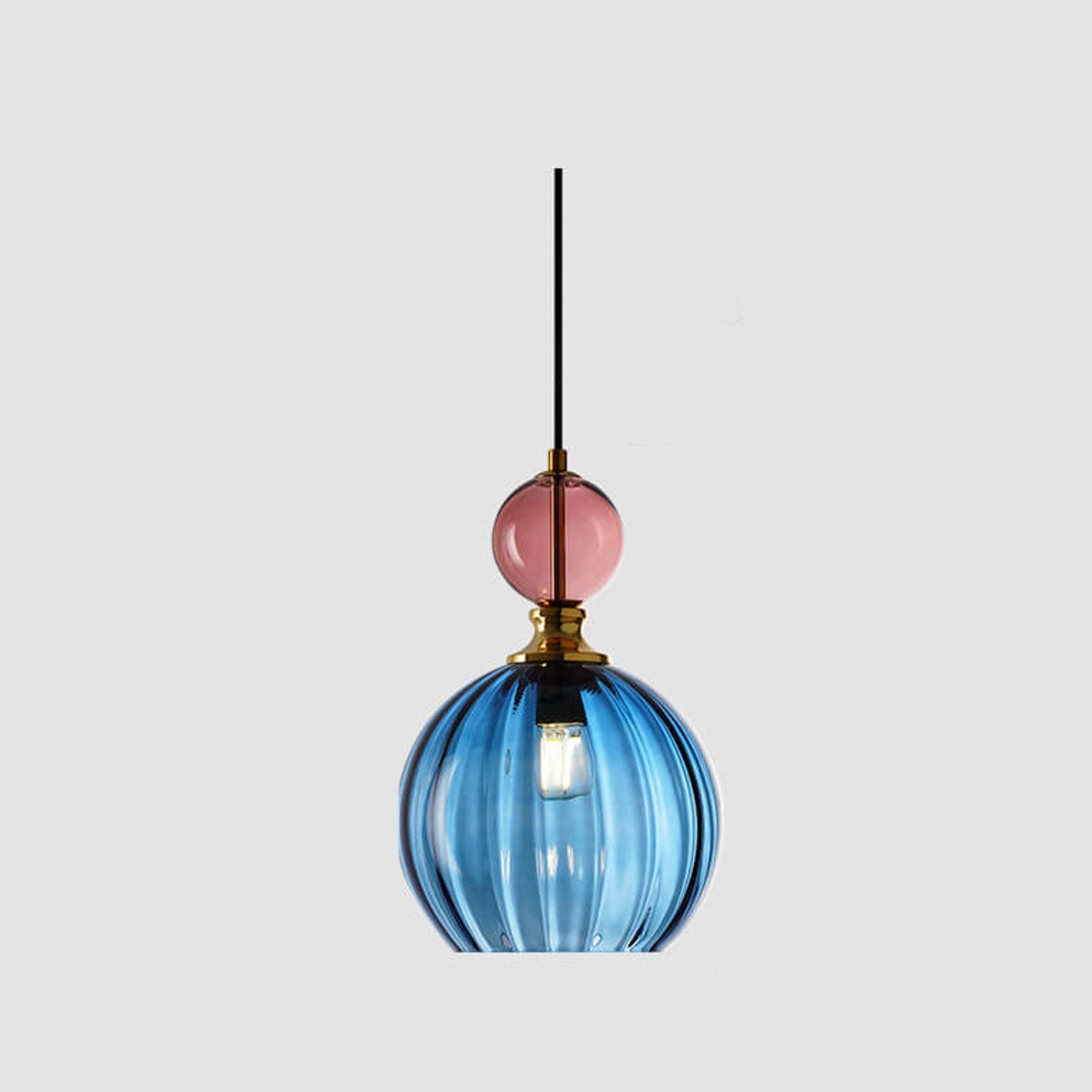 Danish Creative Stripes Round Glass 1/3 Light Chandelier - Modern Lighting Fixture, Unique Design, Home Décor, Elegant Illumination