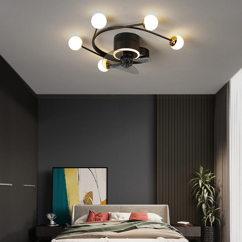 Nordic Light Luxury 5/7-Light LED Flush Mount Ceiling Fan