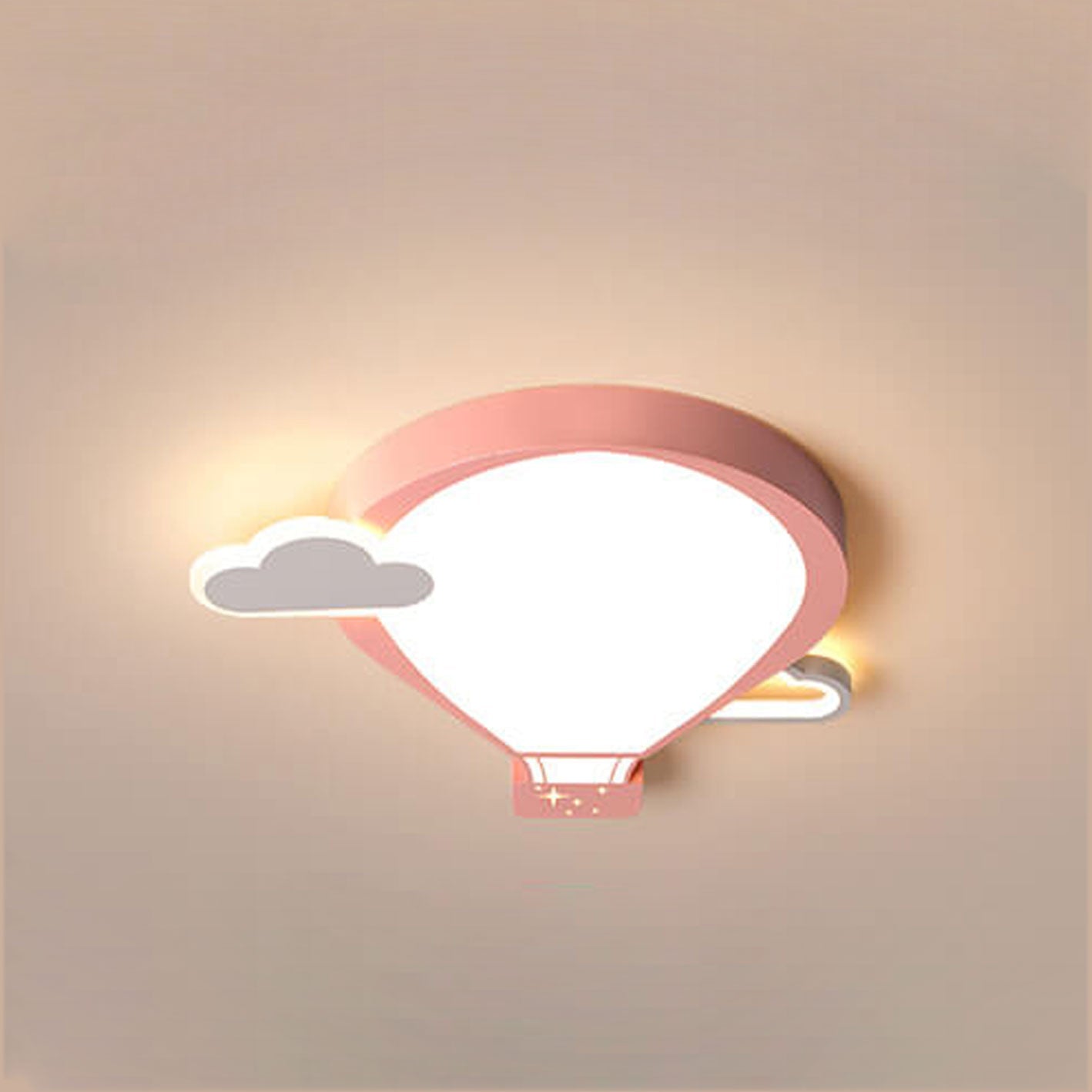 Cartoon Hot Air Balloon Kid LED Flush Mount Ceiling Light Nursery Bedroom Fixture Kids Room Decor Childrens Lighting Cute Cartoon Ceiling Lamp Colorful Adventure Theme Adjustable Brightness Fun Illustration Design Energy Efficient Safe Lighting Kids Ceili