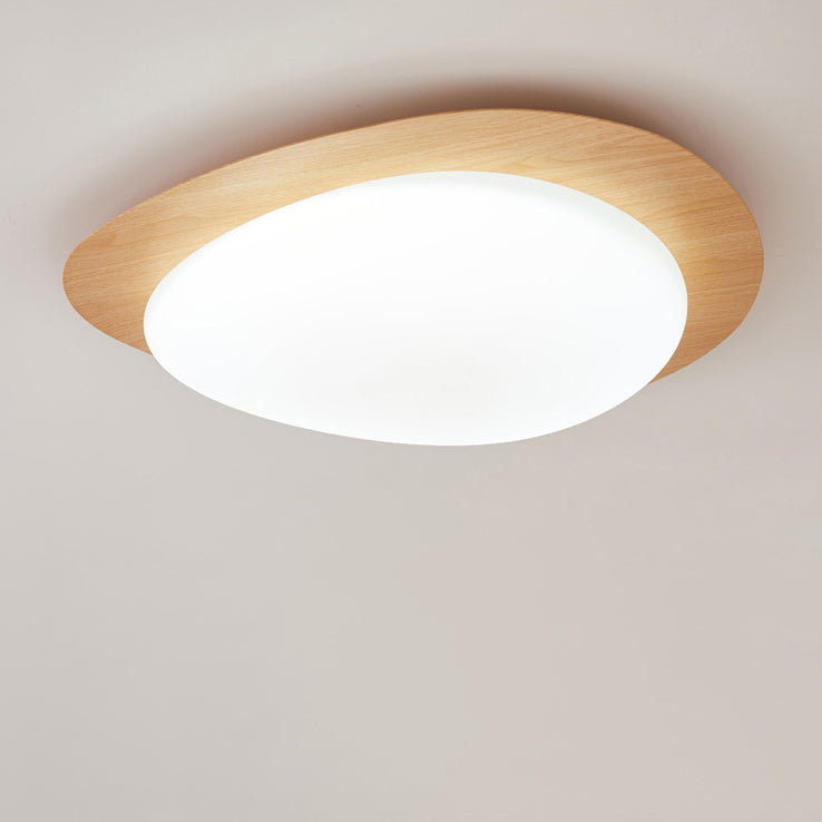 Contemporary Scandinavian Pebble Shape LED Flush Mount Light for Bedroom