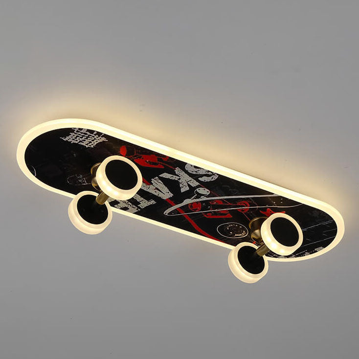Creative Cartoon Skateboard Acrylic LED Ceiling Light for Kids