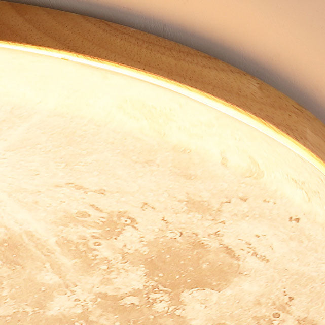 Modern Minimalist LED Flush Mount Ceiling Light - Round PVC Acrylic Moon Design for Living Room