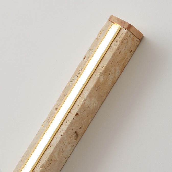 Wabi-Sabi Yellow Travertine LED Wall Sconce Lamp
