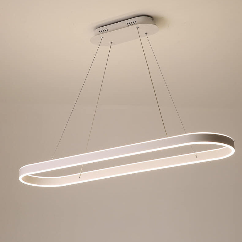 Modern Minimalist Oval Aluminum LED Chandelier - Light Luxury Lighting Fixture