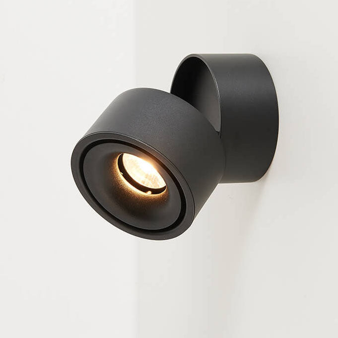 Modern Minimalist Round Aluminium Rotatable Folding LED Wall Sconce for Living Room & Bedroom