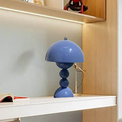 Contemporary Nordic Metal Mushroom Round Pod 1-Light Table Lamp for Bedroom Stylish Modern Lighting Fixture Nightstand Illuminated Decor Home Office Ambient Light Scandinavian Design Unique Table Lamp