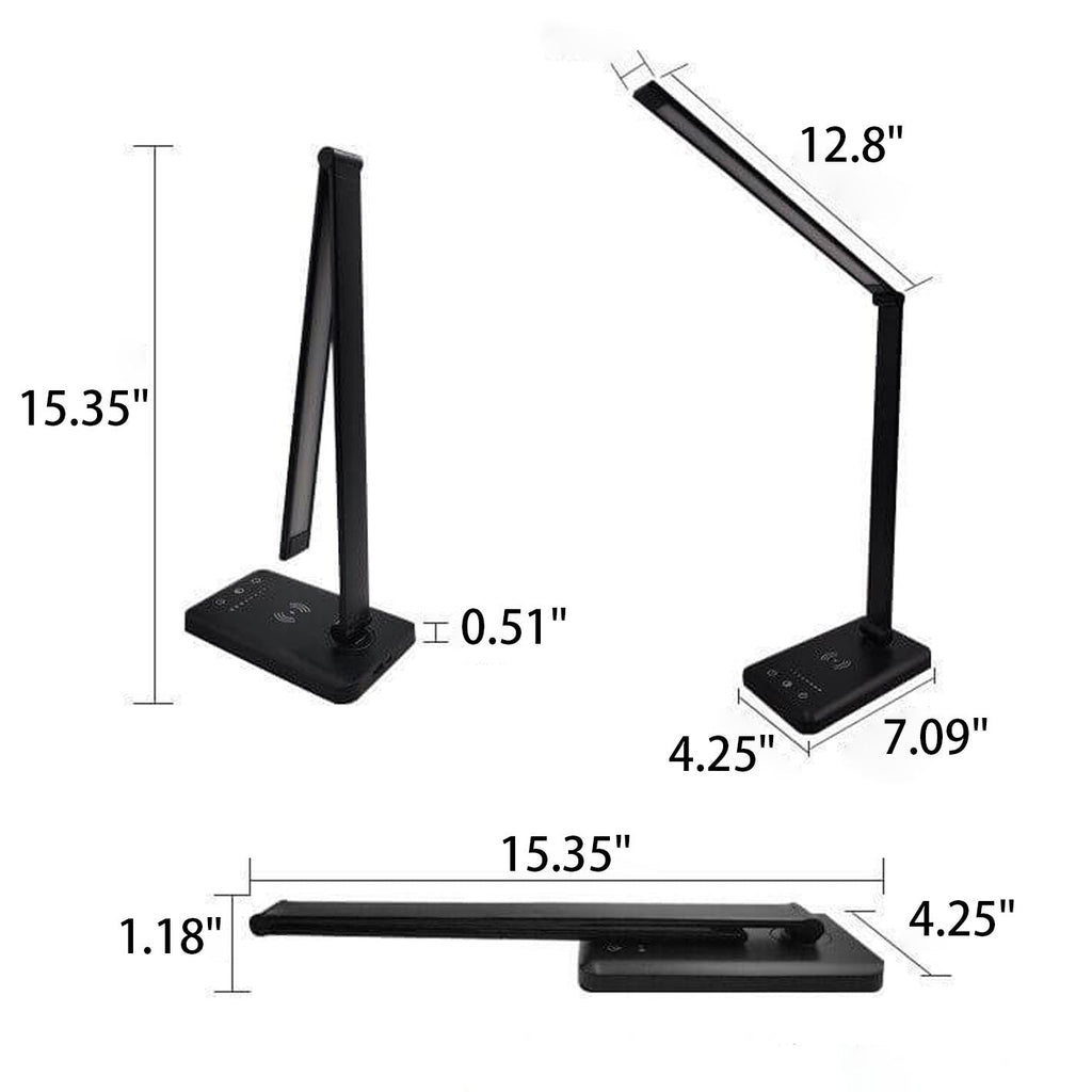 Folding Wireless Rechargeable LED Eye Protection Reading Desk Lamp with Adjustable Brightness, Touch Control, USB Charging, Modern Design for Home and Office, Portable Study Table Light